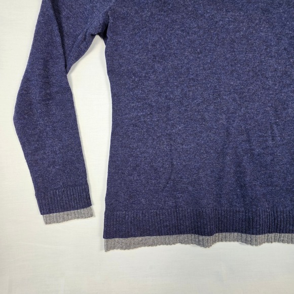 Banana Republic Cashmere Wool V Neck Sweater Womens M Italian Yarn Blue Elegant - Picture 10 of 16